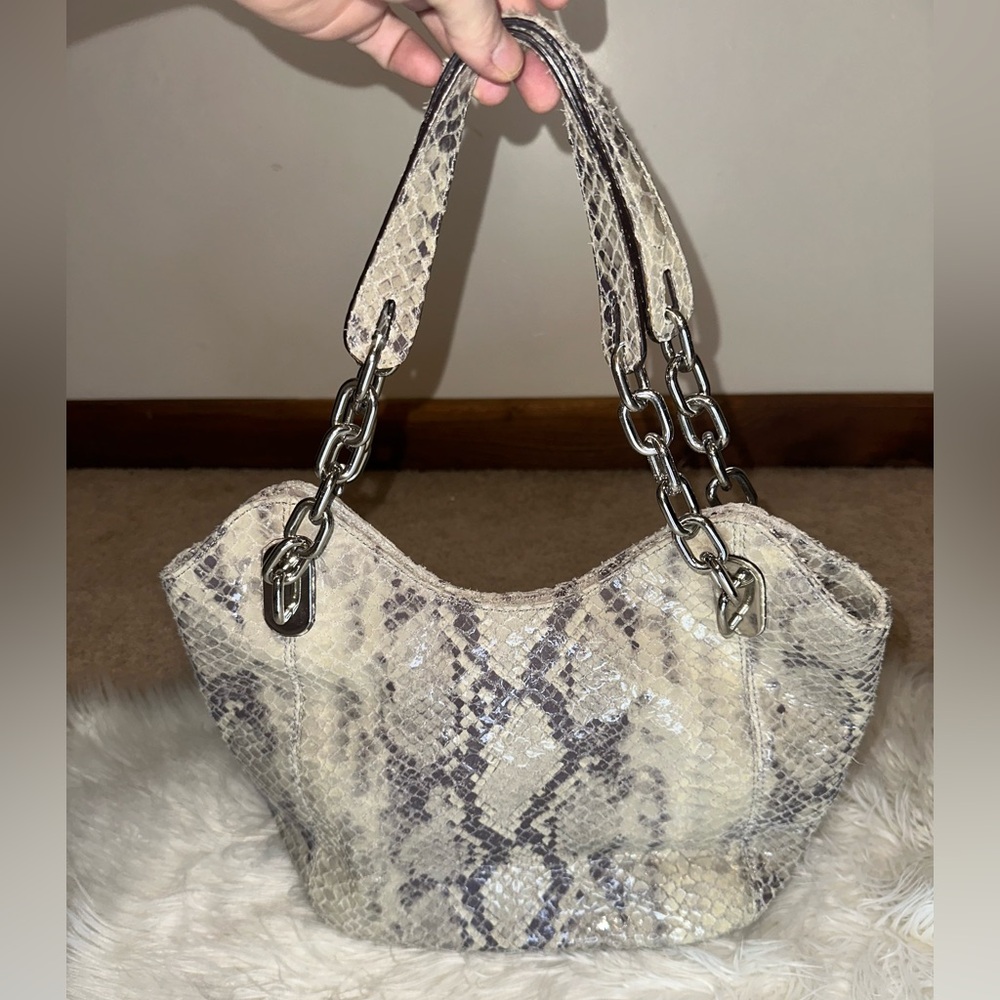 EUC Michael Kors fake snakeskin shoulder purse.